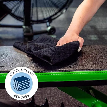 Quick D. Microfiber Gym Towels 16x27 Inch – 5 Pack, Quick Dry, Soft & Absorbent Workout Towels for Gym, Sports & Fitness (Honeycomb Black)