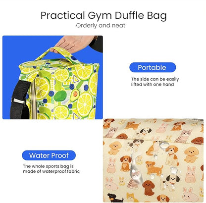 C&F BOGMOST Small Gym Bag for Women & Men,Small Lightweight Duffel Bag Carry On Bags Mini Duffel Travel Bag Waterproof Sports Bags for Workout/Sport/Trave,Cute Puppy