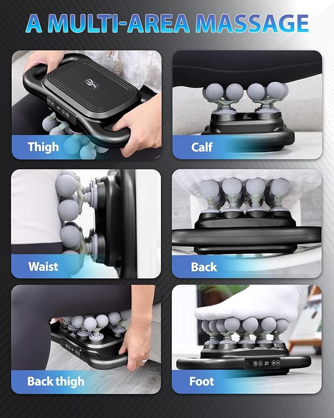 16-Head Massage Gun, Deep Tissue Percussion Massager with 9 Modes & 9 Intensities, 2600mAh Battery Back Massager for Pain Relief Deep Tissue for Muscle Pain Relief in Back, Legs, Shoulders