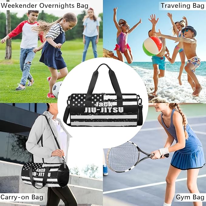 Personalized-Martial-Arts-Gear-Bag for Karate Teakwondo, Custom Jiujitsu Bag for Boys, Karate Teakwondo Bag for Gear Waterproof Lightweight Large USA