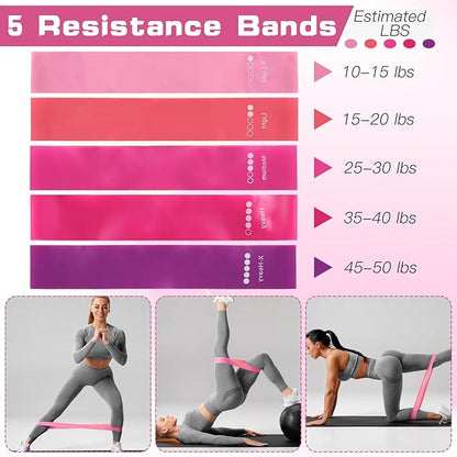 15 Pcs Home Pilates Essentials Kit for Women,Pilates Kit with 9 Inch Yoga Ball,Pilates Ring,Resistance Bands,Jump Rope,Workout Sets for Women,Pilates Equipment Set for Starter Toning Workout at Home