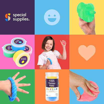 Special Supplies Therapy Putty for Teens and Adults - Resistive Hand Exercise Stress Relief Therapy Putty Kit, Set of 4 Strengths, Three Ounces of Each Putty (Primary Colors)