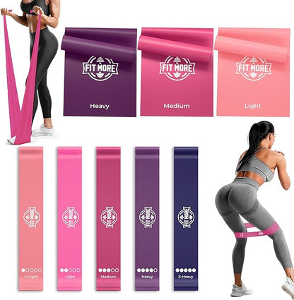 Resistance Bands for Women with Free Guided Workout Videos – Pilates Equipment & Exercise Set, Latex‑Free TPE, 5 Loop & 3 Flat Bands for Home, Gym, Toning & Recovery