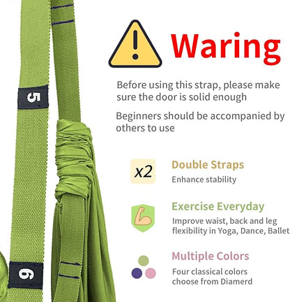 Leg Stretcher Strap Adjustable Fitness Strap Band for Waist Trainer Stretching Door Swing Flexibility Tensile Trainer with Carrying Pouch Back Bend Go Upside-Down for Yoga Practitioner Ballet Dancer Gymnastics Exercises