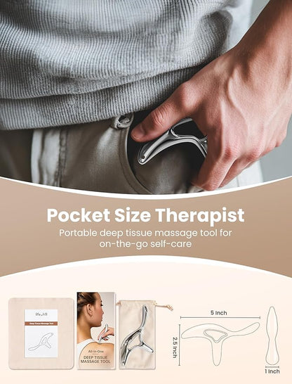 lifechill Trigger Point Massage Tool for Deep Tissue Massage & Gua Sha, HSA Muscle Scraper Tool for Full Body Pain Relief, FSA Eligible Items Thumb Saver Acupressure Tool