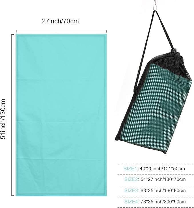 Microfiber Towel for Travel, Camping, Hiking, Backpacking, Shower – Quick Dry, Ultra Compact, Lightweight & Super Absorbent(Mint,51x27 in)