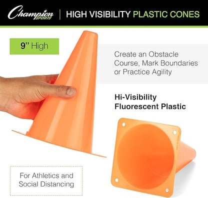 Champion Sports Hi Visibility Fluorescent Poly Cone