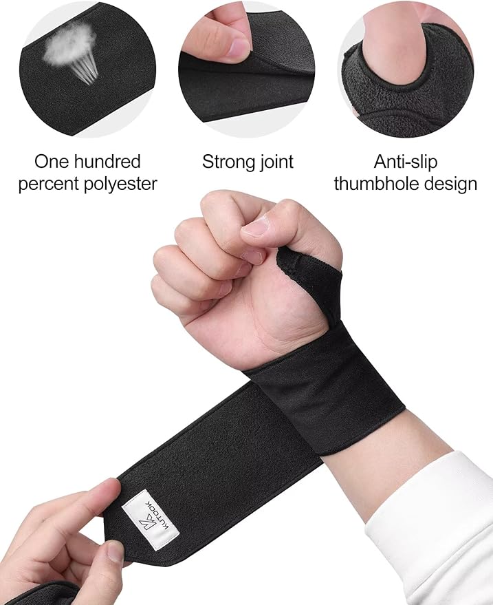 KUTOOK 2 Packs Wrist Wraps Adjustable Compression Strap and Wrist Brace Sport Support for Fitness, Weightlifting, Workout, Training, Gym, Yoga, Pain Relief, Fit for Men and Women