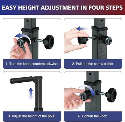MIUDGIG Adjustable Height Dip Bar Station, Multi-function Dip Station Pull Up Bar Full Body Strength Training Workout Fitness Equipment for Tricep Dips, Heavy Duty Dip Station for Home Gym