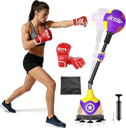 Boxing Bag with Stand for Teens & Adults -for Training Boxing Equipment Stress Relief and Fitness Set with Punching Bag & Gloves，Home Gym Equipment