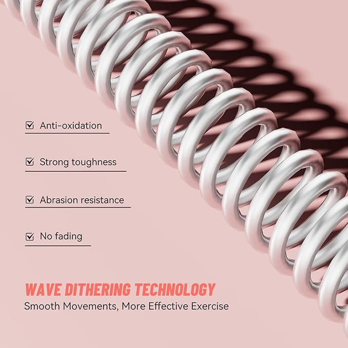 Ropeless Battle Ropes for Home Gym - Heavy Duty Cordless Workout Ropes for HIIT, Strength & Cardio Training, Portable Exercise Equipment for Men & Women, Low-Impact Fitness Rope (Pink)
