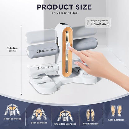 Sit up Bar Foot Holder Heigh Adjustable, Portable Sit Up Exercise Equipment with 2 Strong Suction Cups, Ab Machine for Home Workout for Men and Women