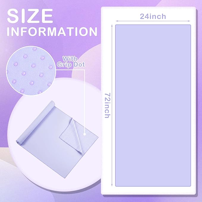 Soulchen 6 Pack Hot Yoga Towel Bulk with Grip Dot Non Slip 72" x 24" Microfiber Yoga Mat Soft Sweat Absorbent Pilates Blanket Mat Towel for Exercise Fitness Accessories Workout Gym(Purple)