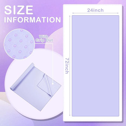 Soulchen 6 Pack Hot Yoga Towel Bulk with Grip Dot Non Slip 72" x 24" Microfiber Yoga Mat Soft Sweat Absorbent Pilates Blanket Mat Towel for Exercise Fitness Accessories Workout Gym(Purple)