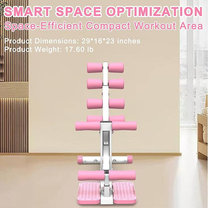 Deep Squat Machine for Women, Ab Machine for Home Gym, Adjustable Ab Trainer Bench for Full Body Workout, Sit Up Exercise Equipment for Abdominal