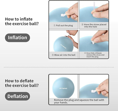 FITMIND_Pilates Ball 10 Inch Anti-Burst Slip Resistant Mini Yoga Ball for Fitness, Core Training, Physical Therapy, Balance, Stability, Stretching 200kg 440lbs Capacity