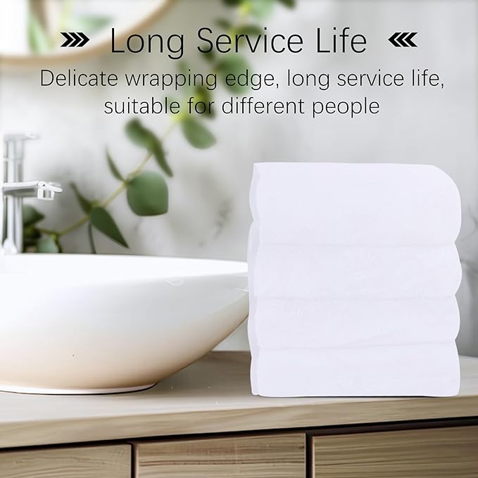 Cosy Family 6 Pack Ultra Soft Microfiber Absorbent Hand Towel, Silk Hemming Towels for Bathroom - Quick Drying - Perfect for Bath, Fitness, Gym, Shower, Hotel, and Spa - 16x28 Inch, White