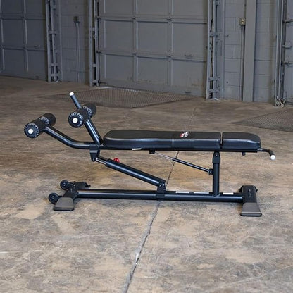 Pro ClubLine (SAB500B) Ab Bench by Body-Solid - Adjustable Sit Up/Weight Bench for Full Abdominal, Decline, Incline, and Flat Exercise, Black Finish