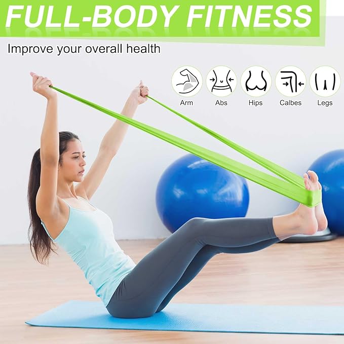DEEKIN 10 Pcs Resistance Bands Professional Exercise Elastic Bands Latex-Free Yoga Starter Set for Pilates, Physical Therapy, Strength Training, Yoga, Working Out for Women Home Gym