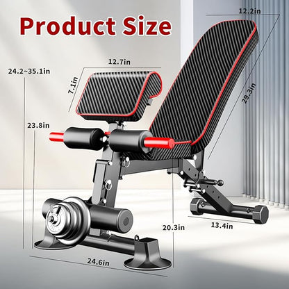 Adjustable Weight Bench multi-function Workout Bench for Home Gym,Foldable Incline Decline Benches for Full Body Workout 660LBS