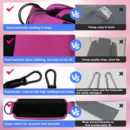 WHATAFIT Resistance Bands Set with Handles - Exercise Bands Home Gym Strength Training Equipment, Includes Door Anchor & Ankle Straps for Full Body Workout Bands, Physical Therapy