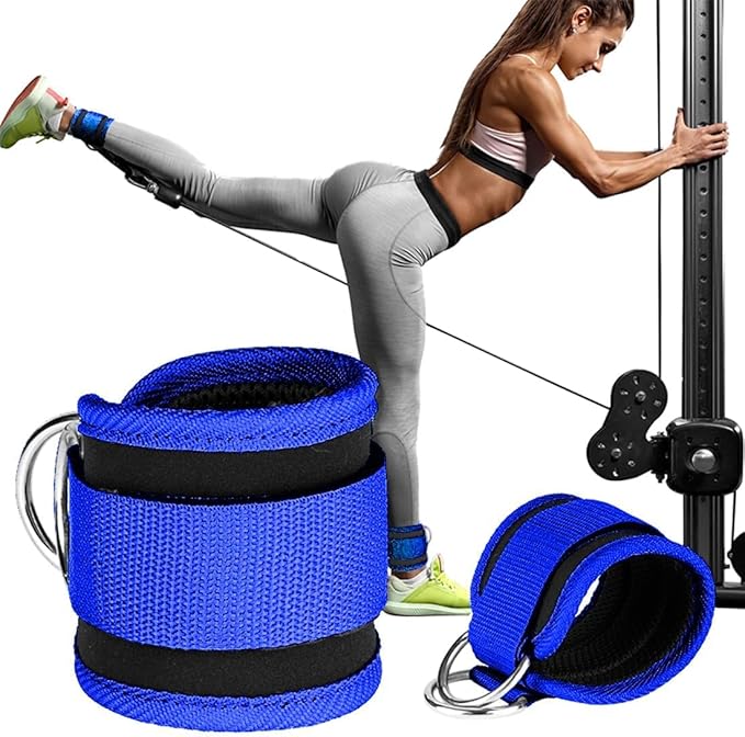 Ankle Strap Ankle Resistance Band Wrist Cuff Padded Strap Adjustable Fitness Glute Kickback D-Ring for Cable Machine Gym Foot Leg Training Brace Support 1 Pack