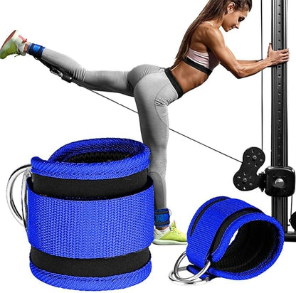 Ankle Strap Ankle Resistance Band Wrist Cuff Padded Strap Adjustable Fitness Glute Kickback D-Ring for Cable Machine Gym Foot Leg Training Brace Support 1 Pack