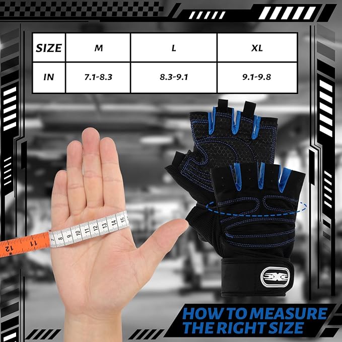 3 Pairs Weight Lifting Gloves for Men Women, Gym Workout Gloves with Full Palm Protection, Breathable Anti-Slip Fitness Glove for Training, Cycling, Pull-ups, Medium