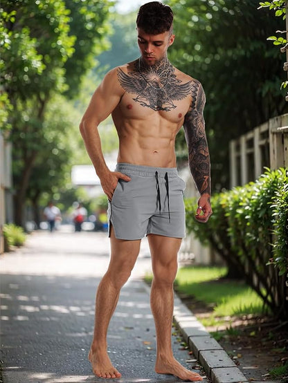 FLYFIREFLY Men's Gym Workout Shorts Quick Dry Lightweight Athletic Shorts Running Bodybuilding Training with Towel Loop