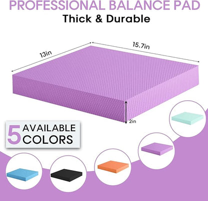 Balance Pad – Stability Trainer for Balance, Stretching, Physical Therapy, Exercise, Mobility, Rehabilitation and Core Training Non-Slip Closed Cell Foam Premium Balance Pad Knee Pad