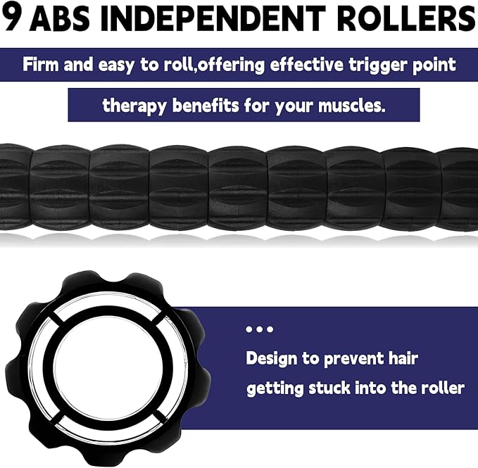 Massage Roller Stick,Muscle Roller Stick for Athletes,Liposuction Massage Roller for Lymphatic Drainage, for Relief Muscle Soreness, Trigger Points, Help Runner Legs, Back Recovery