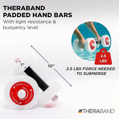 THERABAND Water Weights, Aquatic Dumbbells for Pool Fitness, 2 Foam Weights with Padded Grip for Water Aerobics, Therapy, Workouts, Pool Exercise Equipment, Aqua Training