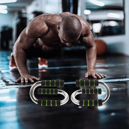 HEMOTON Push-up Frame and Stand S-type Metal Push-up Bar for Home Workout, Arm Strength Training Tool with Press-up Hand Grip, Portable Fitness Equipment for Men and Women Random Color