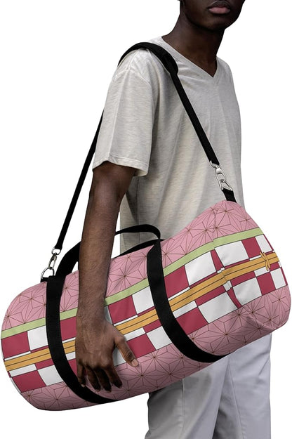 Anime Gym Bag for Women Men - Large Capacity Waterproof Workout Fitness Travel Sports Bags Fashion Street Camping ExpandaCLe Carry On Duffle Bag For Couple (Pink Nzka) PTY