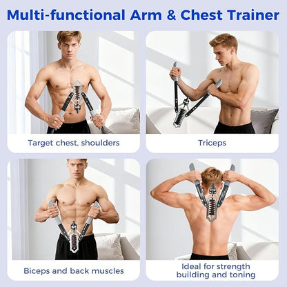 DERACY Chest Workout Equipment, Adjustable Forearm Strengthener, Carbon Steel Twister Arm Trainer, Upper Body Strength Trainer for Home Gym
