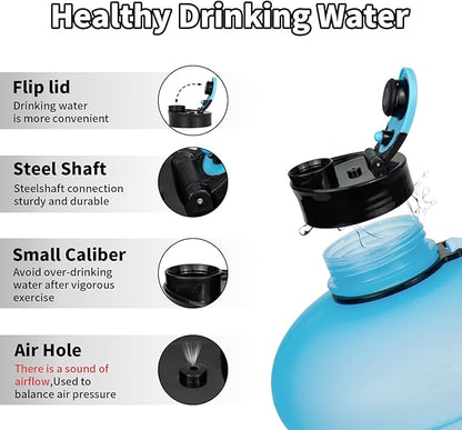 TOOFEEL1 Gallon Water Bottle,Leakproof,Bpa Free,Dishwasher Safe,128 oz Large Water Jug wiht Handle,Travel & Camping & Sports & Gym Water Bottle For Men and Women - Matte Light Blue