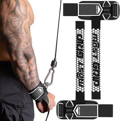 Drip Glue Non-Slip Wrist Straps for Weightlifting, 2-in-1 Lifting Straps with D Rings for Cable Machine Workout, 10mm Neoprene Padded Wrist Wraps for Weight Lifting Deadlift