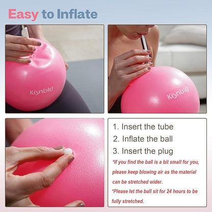 Small Exercise Ball, 9 Inch Mini Pilates Ball, Anti Burst and Slip Resistant Mini Yoga Ball for Stability, Fitness, Physical Therapy, Stretching & Core Strength Workout at Home Gym & Office