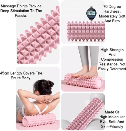 Wave Textured Massage Back Roller,High Density Fitness Exercise Foam Roller for Deep Tissue Muscle Massage,for Whole Body(Color4)