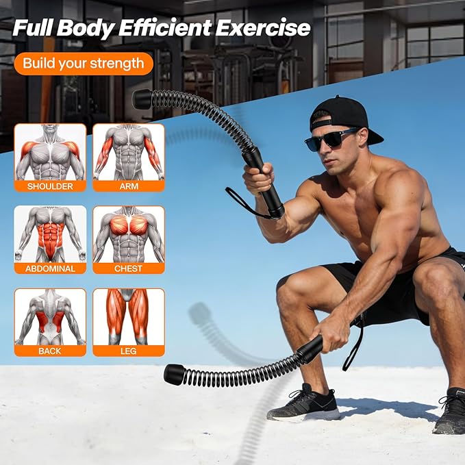 Ropeless Battle Ropes for Home Gym - Portable Cordless Training Rope Fitness Equipment for Men & Women, Weighted Workout Ropes for HIIT, Home and Travel Exercise Equipment