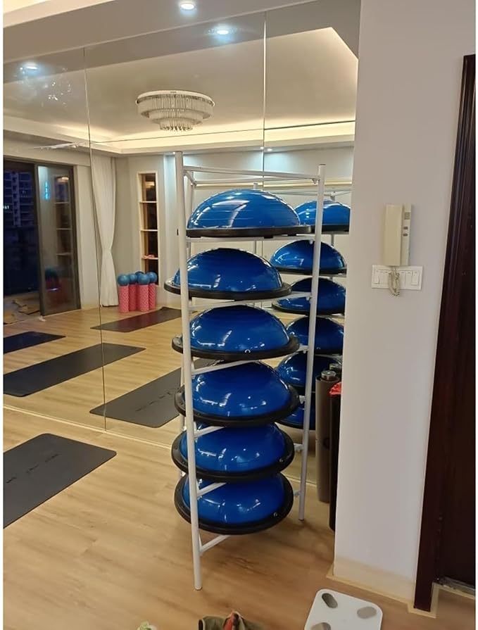 Balance Ball Half Rack, Iron Exercise Balls Holder for Home Gym, Floor Stand Balance Trainer Shelf