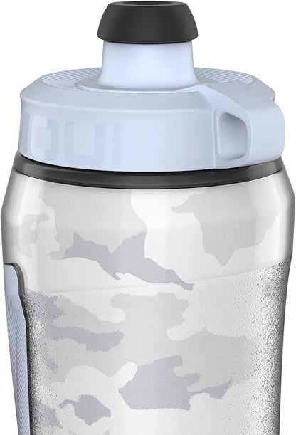 Under Armour 28oz Playmaker Squeeze Insulated 2 - Sports Water Jug, Leak Resistant for Baseball, Football & More, White Woodland