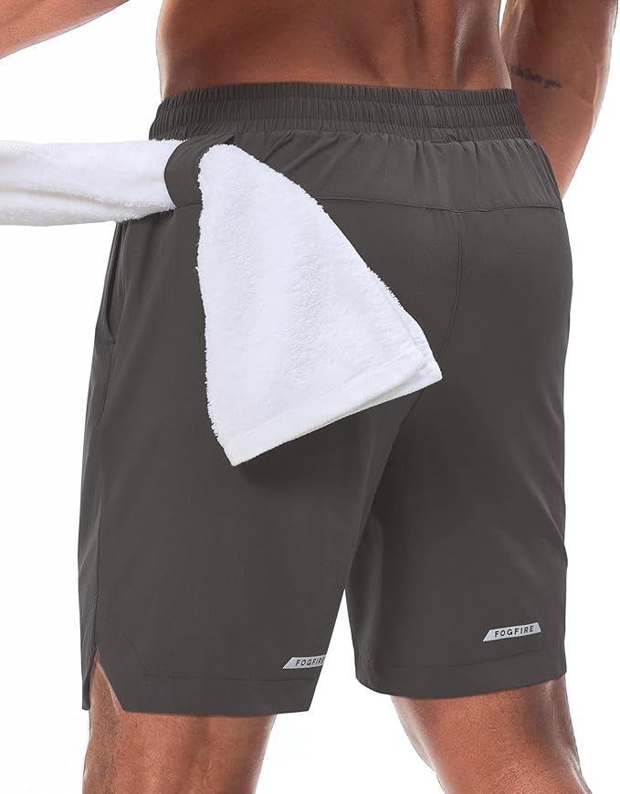 Running Shorts for Men 7 inch Inseam 2 in 1 Quick Dry Athletic Gym Workout Tennis Shorts with Phone Pockets