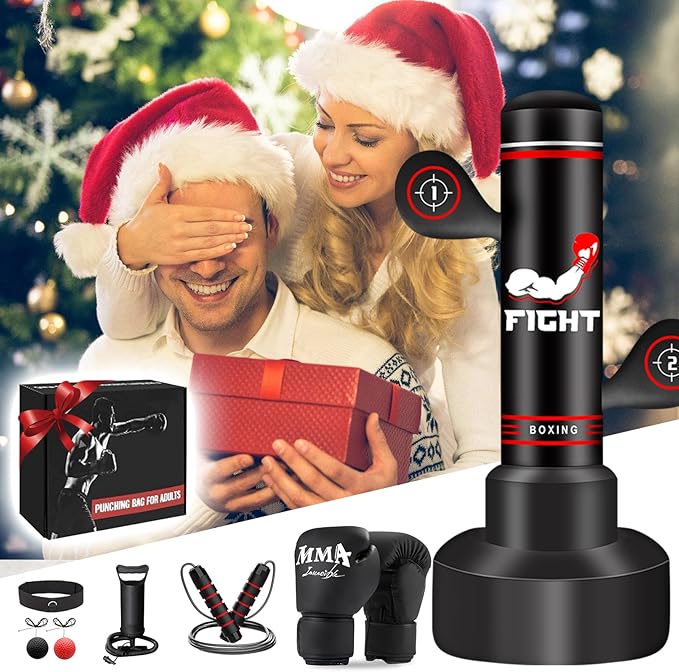 Upgraded Heavy Freestanding Punching Bag for Adults Teens, 70” Standing Punching Bag Kicking Bag Heavy Bag, Women Men Kickboxing Bags for Training MMA Fitness Home Gym