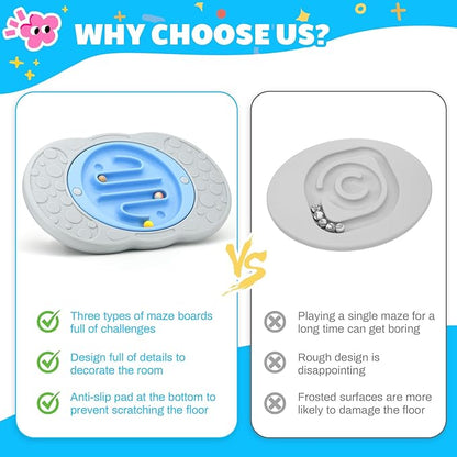 Balance Board Kids Maze, Toddler Balance Boards for Sensory Training Core Strength & Coordination, Kids Wobble Board with Non-Slip Pedals, Active Play for 3+ Years