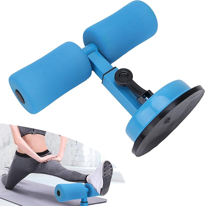 Sit-up Aid, Sit Up Bar for Floor, Portable Adjustable Sit Up Equipment with Sit-Up Foot Holder, Household Fitness, Abdominal Muscle Exercise, for Body Building(blue)