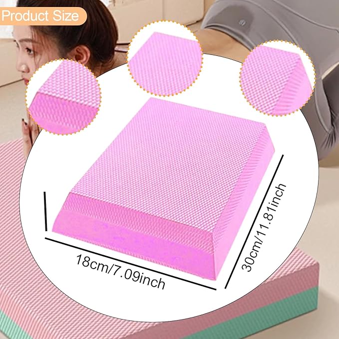 YIJU Balance Pad Balance Cushion Soft Waterproof Trapezoid Training Foam Mat Knee Pad for Home Gym Adults Meditation Travel Pilates