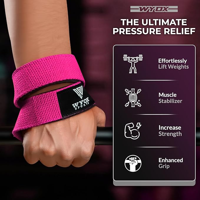 WYOX Figure 8 Weight Lifting Straps for Weightlifting Heavy Duty Deadlifting Workout Straps | Wrist Wraps Gym Equipment Gear Men Women PAIR