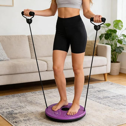 Waist Sculptor with Arm Bands, Non-Slip & Stable Design, 25cm, Waist Twïster Machine, 360° Wäist Trimmers, Balance & Core Training Tool, for Home Gym, Pilates, Yoga, Office Exercise