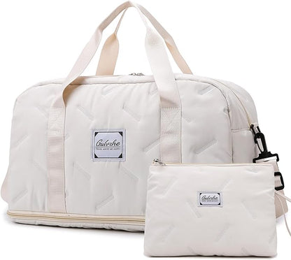 Travel Duffle Bag,Weekender Carry on Overnight Bags for Women Foldable Personal Item Bag Sport Gym Bag for Men with Wet Pocket Toiletry MakeupBag for Yoga Dance Trips Hospital